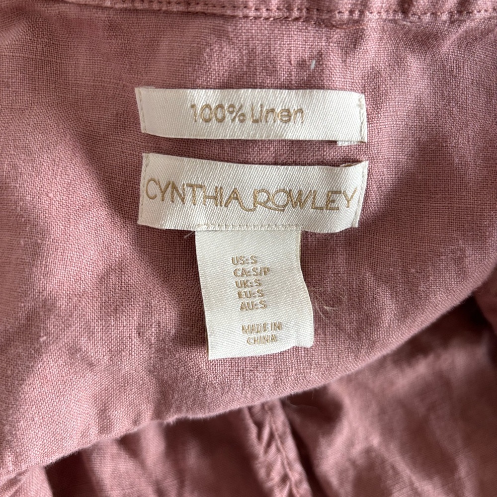 100% Linen Trench Coat Cynthia Rowley Wrap Coat Light Jacket Quiet Luxury Boho - Picture 5 of 16